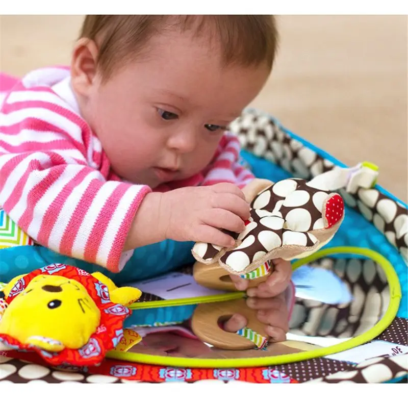 Animais Baby brincar de tapete travesseiro de pelúcia espelho de bebê brinquedos altura do chão mede a tabela carpete infantil criança rastreamento tapete de atividades