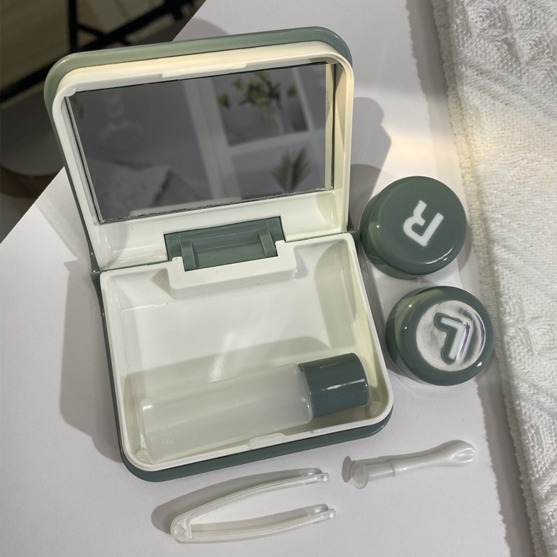 "I am listening" Contact Lens Case With Mirror Lens Container Women Portable Travel Set Color Contact Lenses Storage Box
