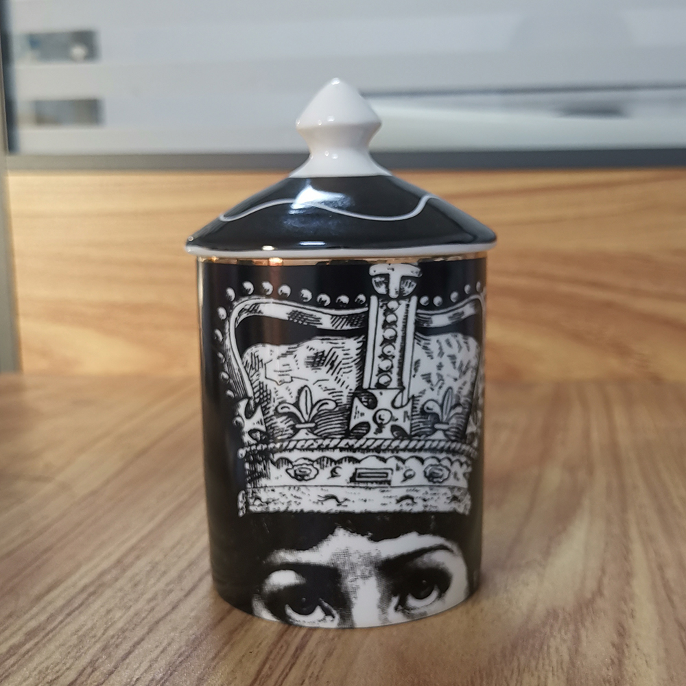 Lady Skull Candle Holder Diy Handmade Candle Jar Female Face Storage Bin Box Ceramic Craft Home Decor Jewelry Container with Lid