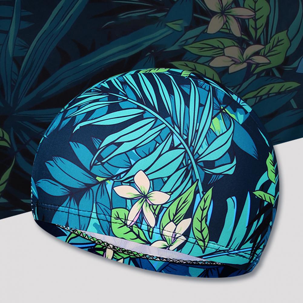 Simning av Polyester Utsökt mönster unisex Swim Pool Hatt Snabbtorkning som inte slipper tårbeständig nära passande simningsporthatt