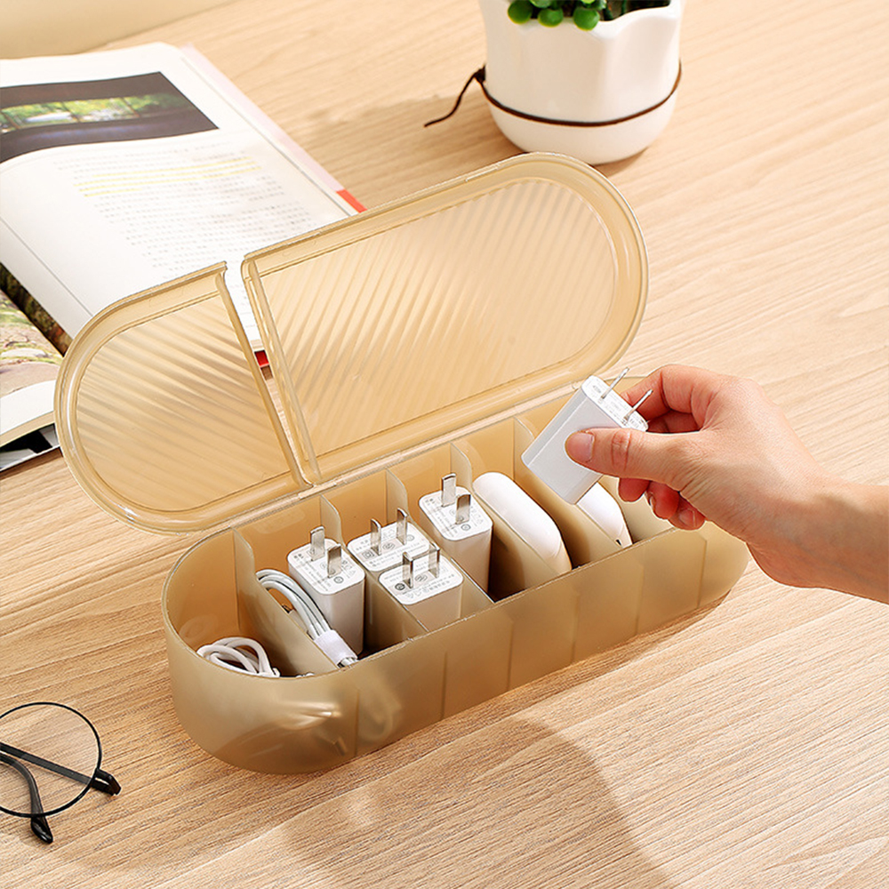 Portable Data Cable Management Storage Box voor mobiele telefoons oplaadkabellader afwerking Artefact bureau Organizer container