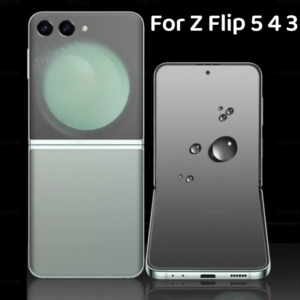 3 в 1 спереди матовой матовой матовой мягкой гидрогелевой пленки для Samsung Galaxy Z Flip 3 4 5 W23 W24 Flip 5G HD Прозрачный экран защитник