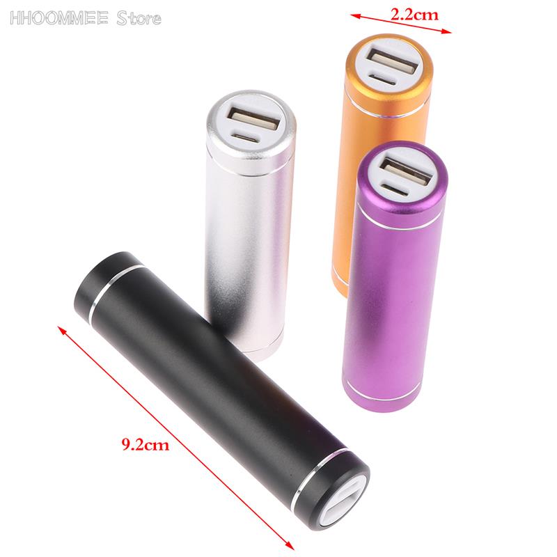 1x aluminiowy cylindryczny bez lutowy pojedynczy metalowy metalowy akumulator Mini Power Bank Zestaw mobilny Zestaw zasilania