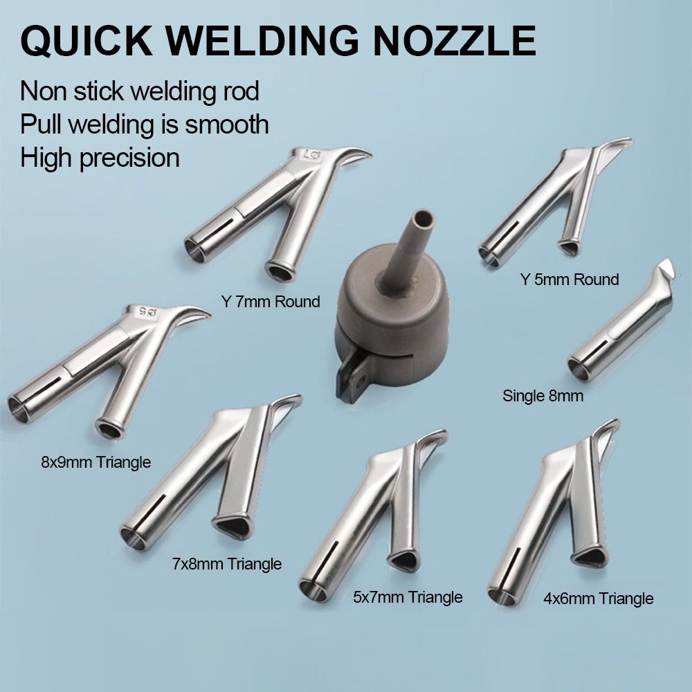 Welding Nozzles For Vinyl PVC Plastic Hot Air Blower Triangle Speed Nozzle 5mm Round Welding Head Alloy Y Type Welding Tool