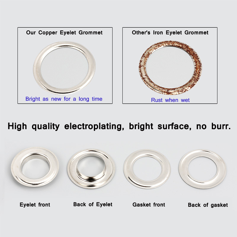 3-10mm Metal Eyelet Grommet Round Rings för DIY LEATHER CRAFT PAGS BOLSAS STO TOOLER KLÄDER BELING HAT TARP Tillbehör