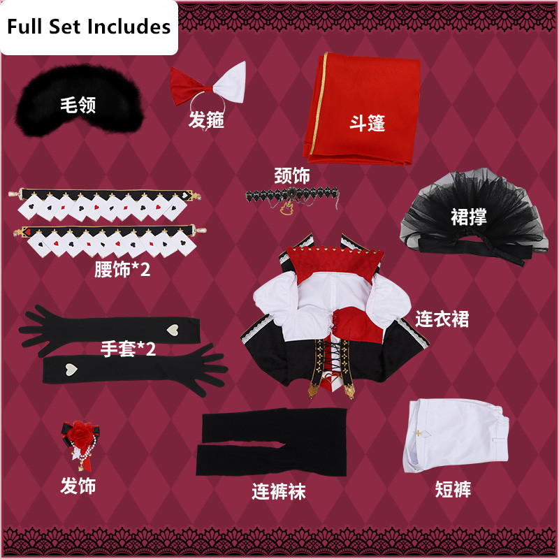 Hololive Rose Ookami Mio Cosplay Costume Game Virtual Youtuber -Vtuberアニメの男性の高品質のユニフォームとサイズS -2xl New