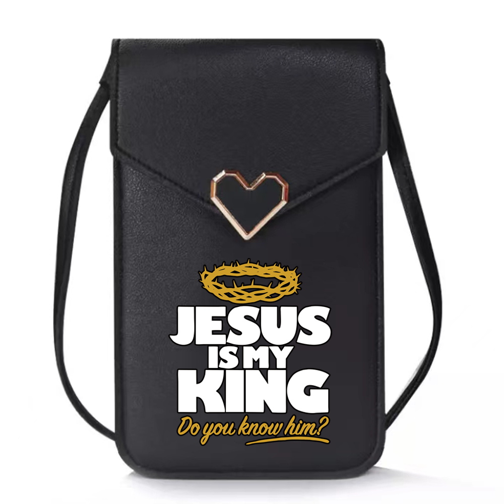 NOUVEAU PALLET SAGE TOCK SAC SAC SACLE PAPILLE PHONE POUR SAMSUNG / iPhone 8 9s / Huawei Case Jesus Print Leather Coin Purse