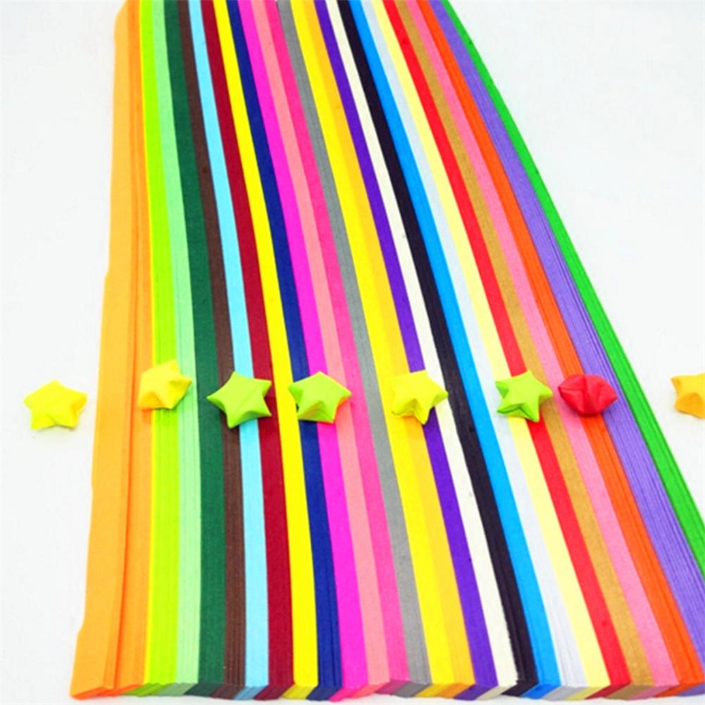 Handmade Children DIY Art Craft Diy Lucky Star Paper Folding Gradient //sheet Origami Star Paper For Creative Cards