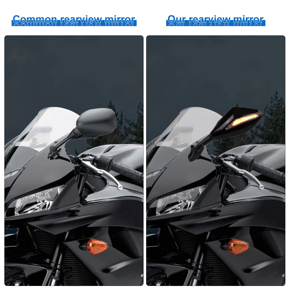 Motorcycle rétro-visualités avec signaux de virage à LED pour Honda CBR600RR / CBR1000RR pour Yamaha R1 R6 R6S Motorcycle de rétroviseur