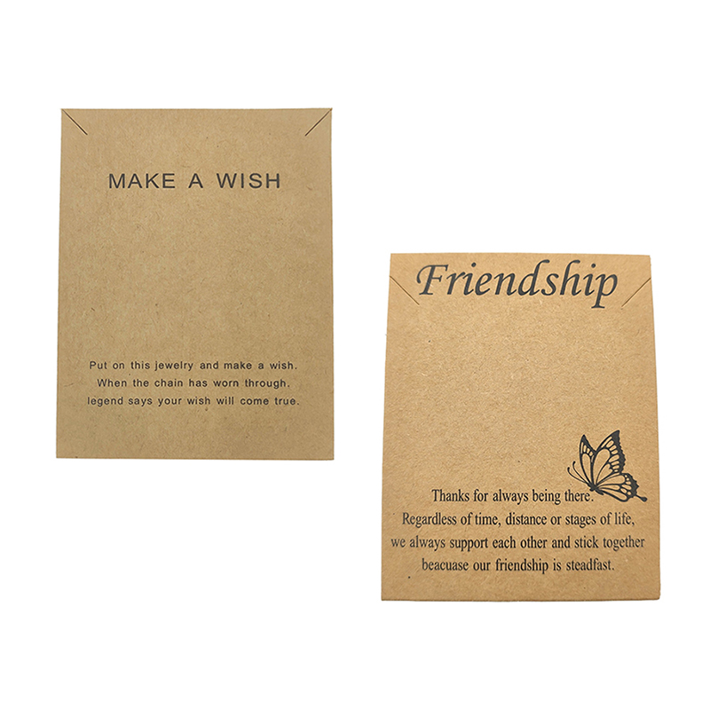 7x9cm Faça um colar de placas de cartão de desejo Cartões de exibição Pacote de embalagem pendurar etiqueta de papel de papel de papel para jóias diy