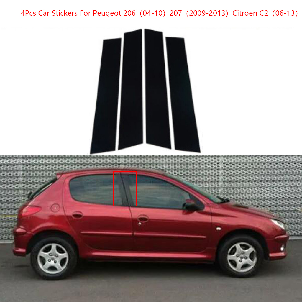 PILLOR PILLOR POST COUVERTURE DORTE PORTE TRAPE MOULIR Autocollants pour Peugeot 206 2004-2010 207 2009-2013 Citroen C2 2006-2013