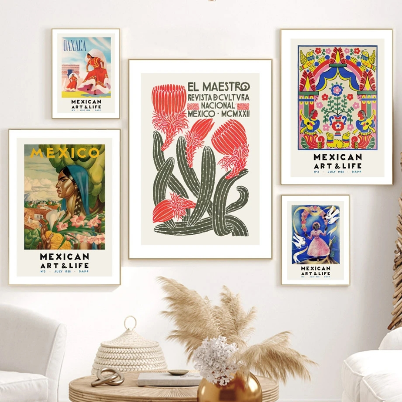 Artlife messicana Oaxaca Wall pop art tela dipinti Nordici poster e stampe immagini murali soggiorno decorazioni in stile messico