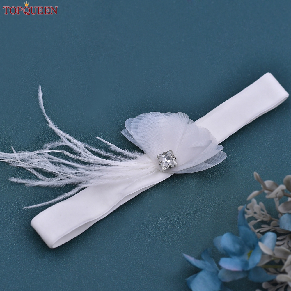 Topqueen Cosplay Girl Elastic Leg Ring Bridal Garter Feath