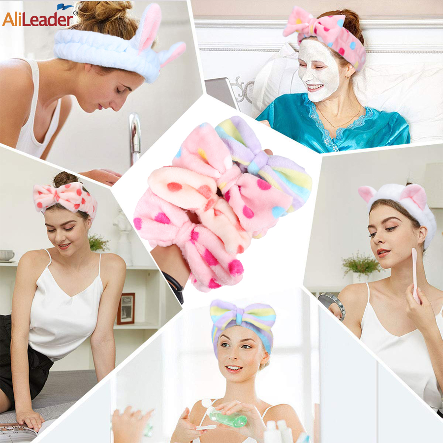 Elastische Stirnbänder für Frauen Make -up Waschanlage Spa Stirnband Haare Frau Weichkoralle Fleece Halte Haarbänder Mädchen Haarzubehör Accessoires