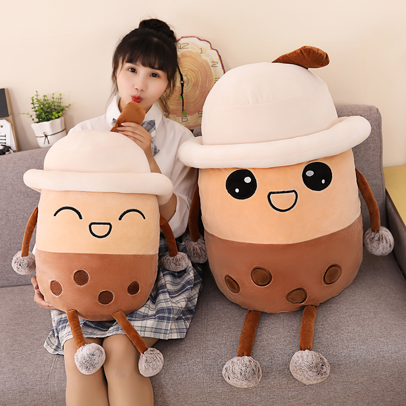 Babo Tea Cup Toy Toy محشو بالكاكاو الشوكولاتة شاي شاي رمي وسادة كبيرة مستديرة مشروب غازي عناق وسادة عيد ميلاد هدية نهر عيد ميلاد الاطفال