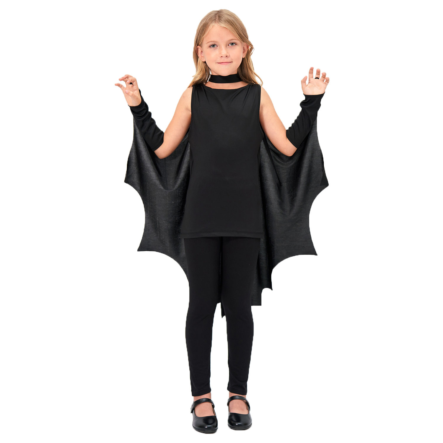 Unisexe Halloween Black Bat Wing Cape Cloak Costume For Kids Child Boys Filles 5-8Y