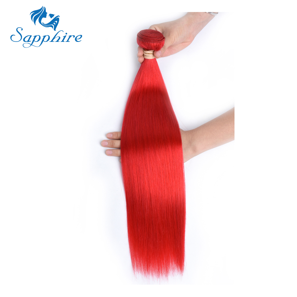 Sapphire Short 10"-12" Colored Hair Bundles Red #118 Ombre 2 Tones Colored Bundle Deal Brazilian Human Hair For Women