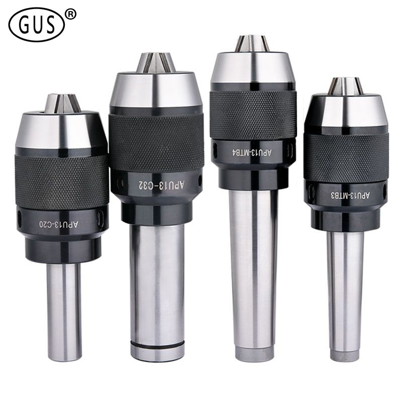 Morse MT2 MT3 MT4 straight shank C20 C25 C32 R8 tool holder APU13 APU16 CNC integrated self-tightening three-jaw drill chuck