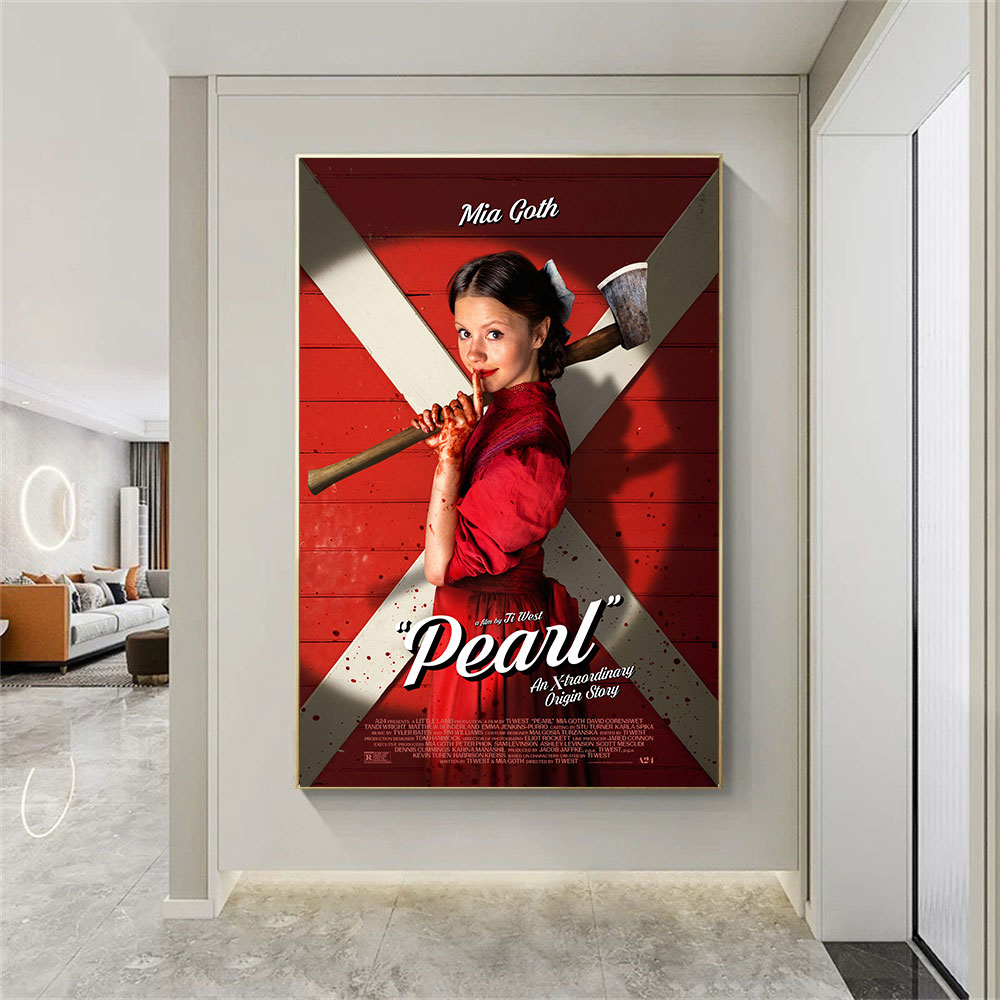 Жемчужина 2022 фильмы ужасов плакат x-traordinary is offore story movies prints canvas картины Wall Art частное кино