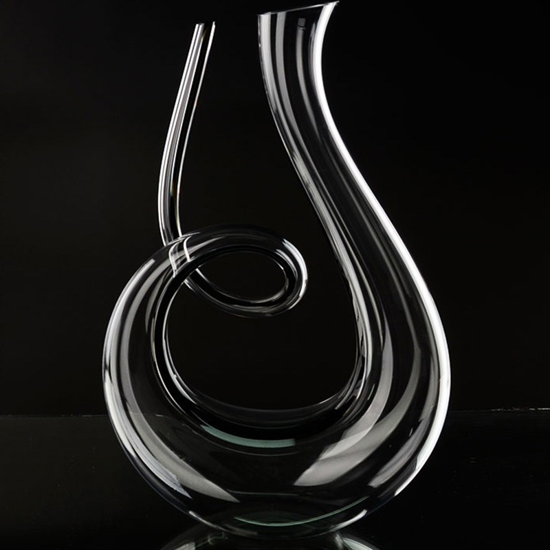 Verres en spirale Crystal 1500 ml de vin Brandy Decanter Gift Harp Swan Decanter séparateur Puche de verre Aerator Sett
