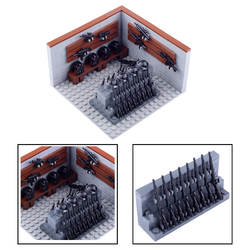 Police de la ville Military Base Building Buildings Buildings Modern Army Soldiers Armement Guns Guns Rack Battlefield Swat figure Bricks Toys Boys