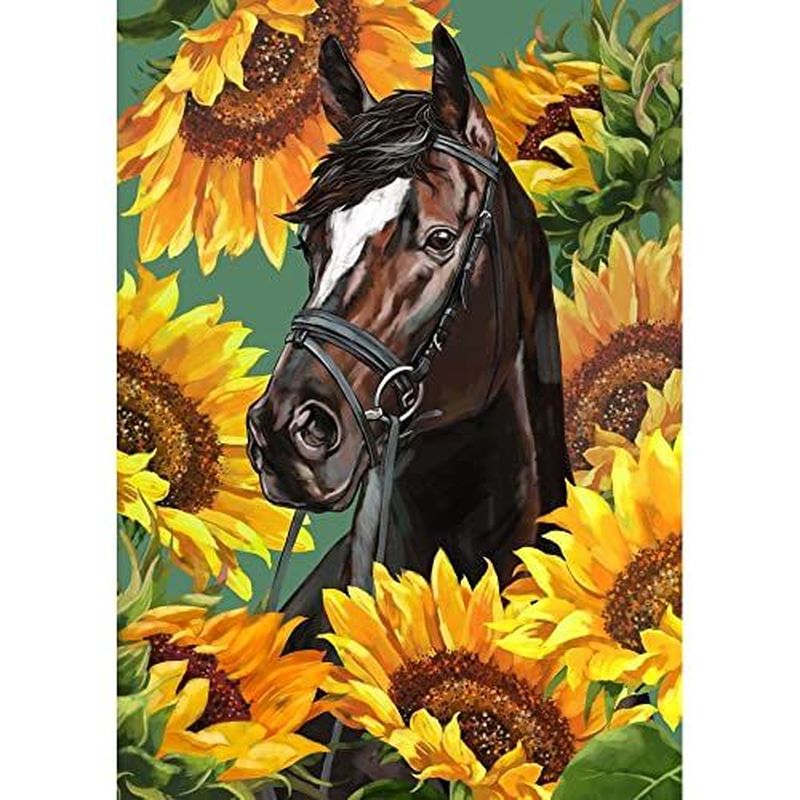 Gatyztory Modern Dispositivo Immagini fai -da -te numeri kit adulti Cavallo a colori dipinti a mano con fiori di pittura olio numero