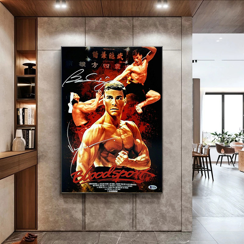 BloodSport 1988 Vintage film Jean-Claude Kungfu Filmposter en afdrukken schilderen kunstwandfoto's voor woonkamer thuisdecoratie