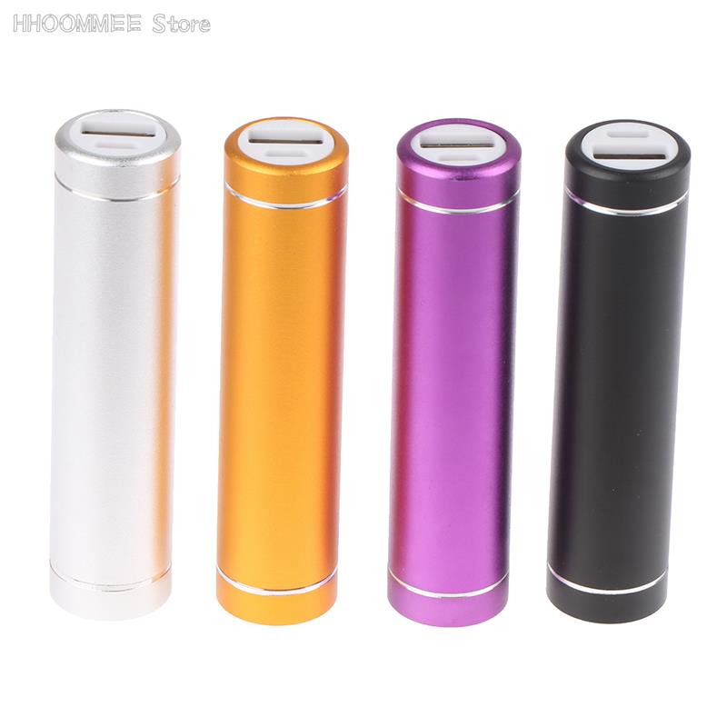 1x aluminiowy cylindryczny bez lutowy pojedynczy metalowy metalowy akumulator Mini Power Bank Zestaw mobilny Zestaw zasilania