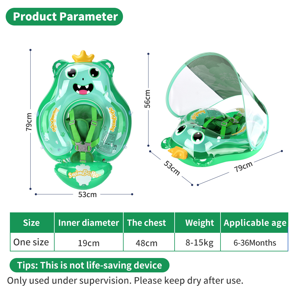 スイムボボキッズインフレータブルフローティングスイミングフロートかわいいグリーンチャイルドスイムプールベイビー用ウォータートイリングPVCベビーフロート