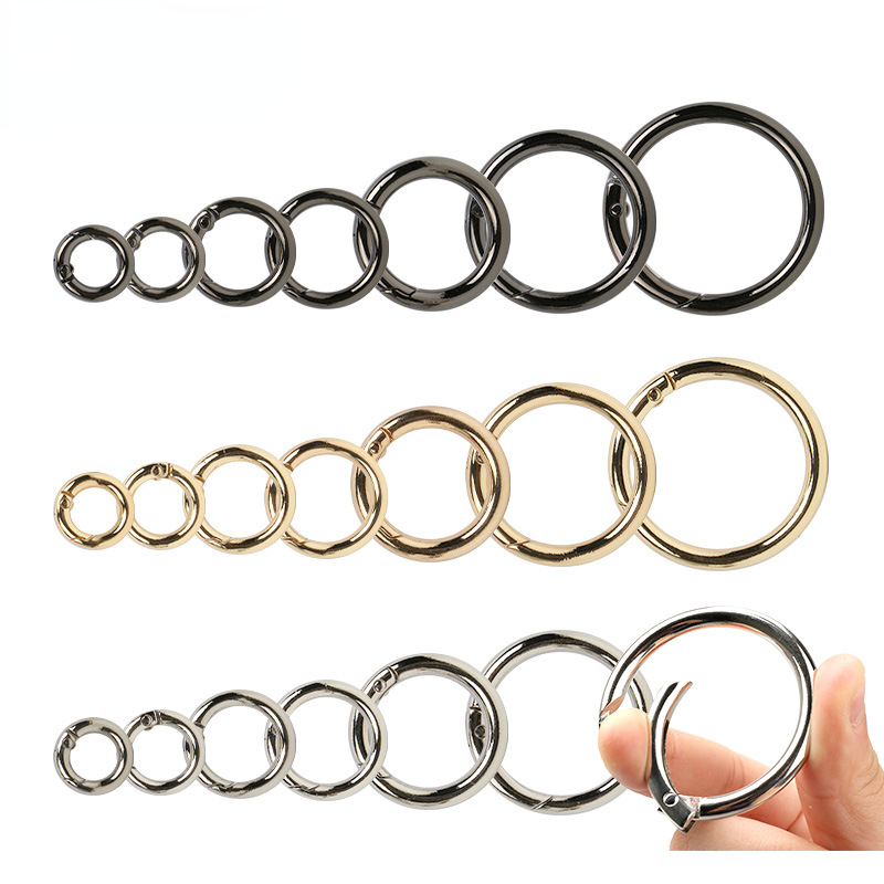 rond Carabiner Paracord Clip Buckle Outdoor Parachute Keychain Lonyard Metal O Ring Spring Snap Hook Connecteur Craft DIY