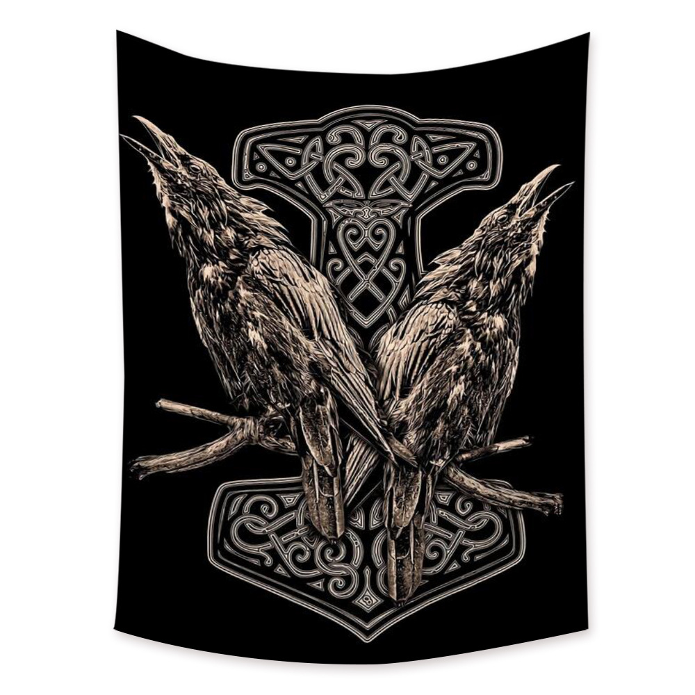 Viking Rune Art Tapestry Wall Hanging Magic Beach Mat Bohemian Hippie Skull Witchcraft Autestry Dormitory soggiorno decorazioni la casa