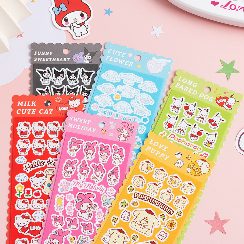 SANRIO GOOカードグラフィティステッカーシナモロールクロミマイメロディーハンドアカウント素材レーザーパーソナリティステッカー