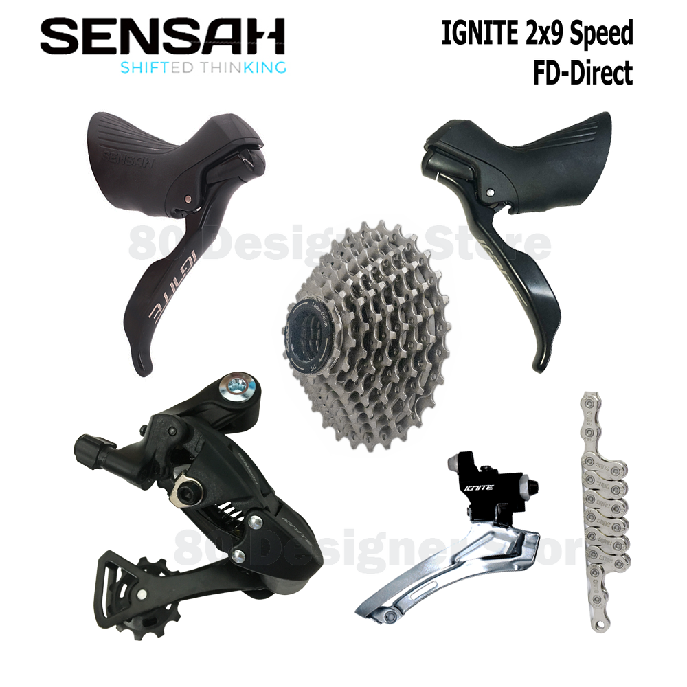 SENSAH IGNITE Road Bike Shifter Sensah 2x9 Speed Brake Lever+Cassette+Chain Bicycle R7000 Tiagra Sora Empire Pro 18s Groupset 9v