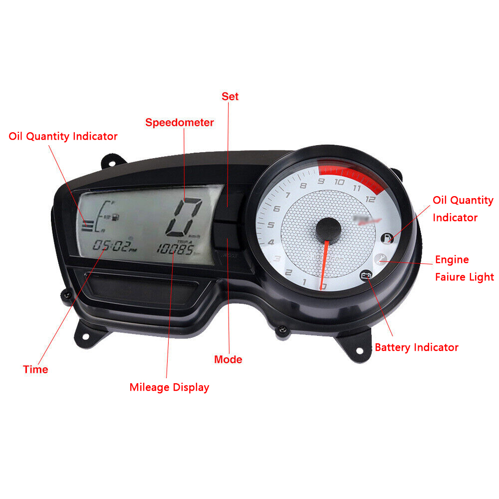 MOTORCYCLE LCD Digital hastighetsmätare Optometer TACHOMETER GAUGE FÖR TVS Apache RTR 160 180 TVS160 TVS180 2008-2010