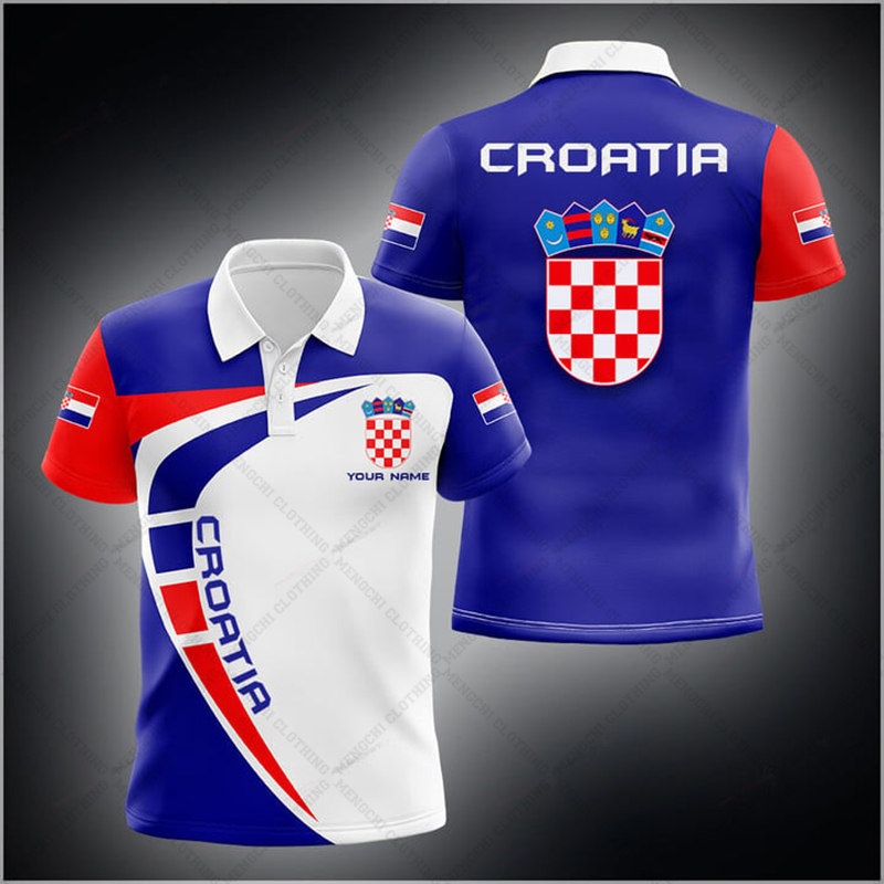 Customize Croatia Football Polo Shirts Summer Unisex Casual Streetwear Men's Loose Jersey Oversize Short Sleeve Sportswear