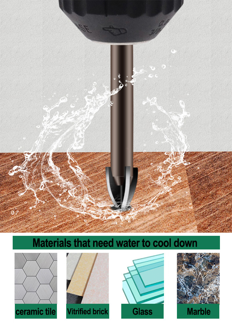 Partihandel Hexagonal Cross Tile Drill Glass Ceramic Concrete Cement Wall Hole Opener Eloy Triangular Borr Bit