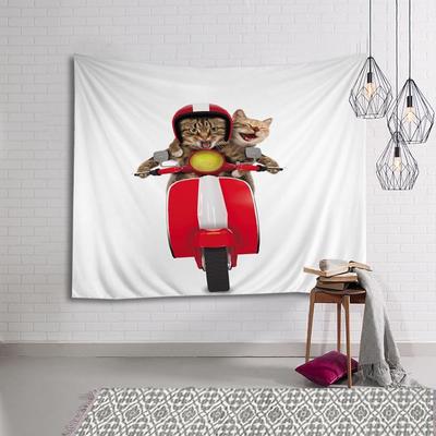 Fundo de parede de gato de animal fofo Tapestry Art Wall Design Design de linha simples Decoração de parede da parede de colaboração Yoga Mat Picnic Cloth Home