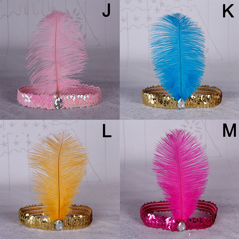 i Rhinestone Rhinestone con perline di sequestro con sequenza di sequestro Vintage Costume Party Women Women Strich Feather Baschetta Accessori capelli