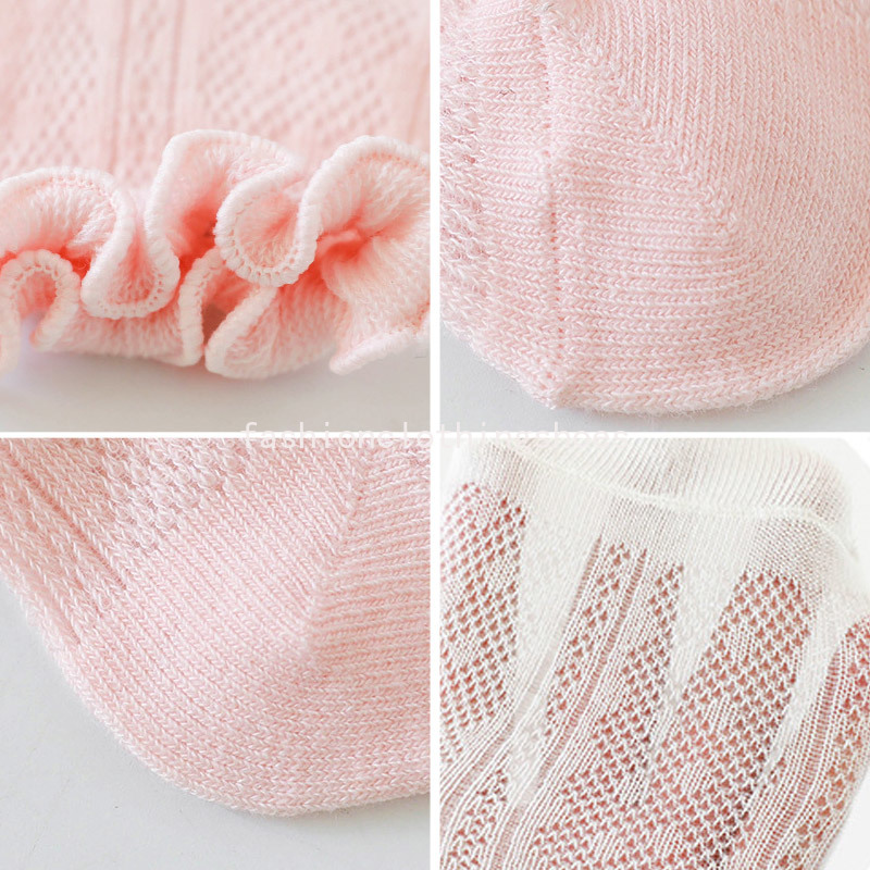 Solid Color Mesh Baby Socks Cute Ruffle Short Sock for Infant Boy Girl Summer Thin Hollow-Out Kids Princess Socks