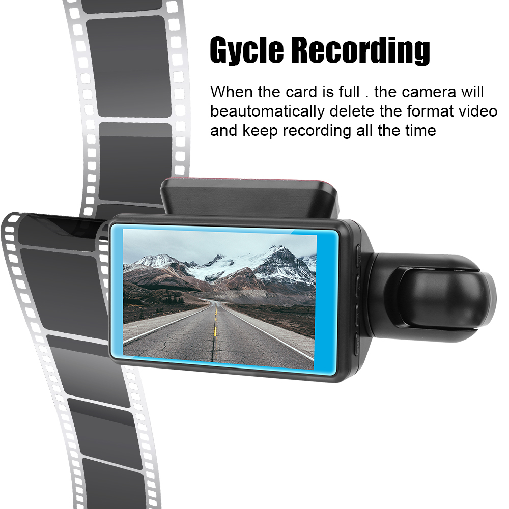 12V DVR Camera 12led View View 2 Lens Dashcam 1080p 3 