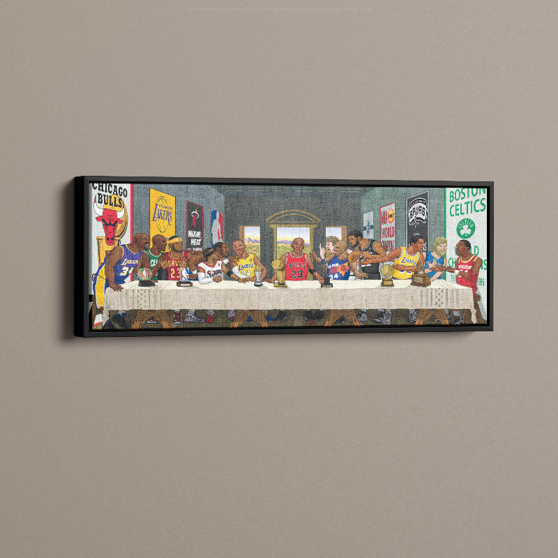 Last Supper Basketball Legends Legendary Players Comics Canvas målning tryck väggkonst bilder för vardagsrum heminredning gåva