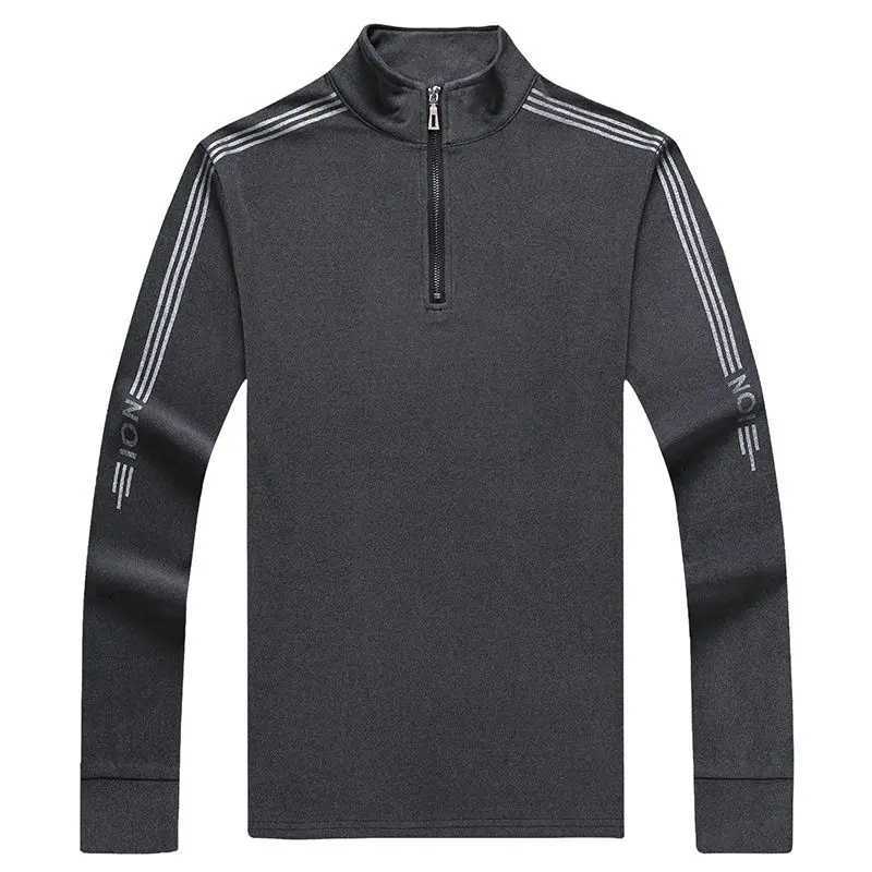 Herren-T-Shirts Frühling Herbst Herbst Männer Schlanker Streifen Langarm Sport T-Shirt koreanische Kleidung T-Shwear Mode männliche Reißverschluss TOPL CASH TOPL2404