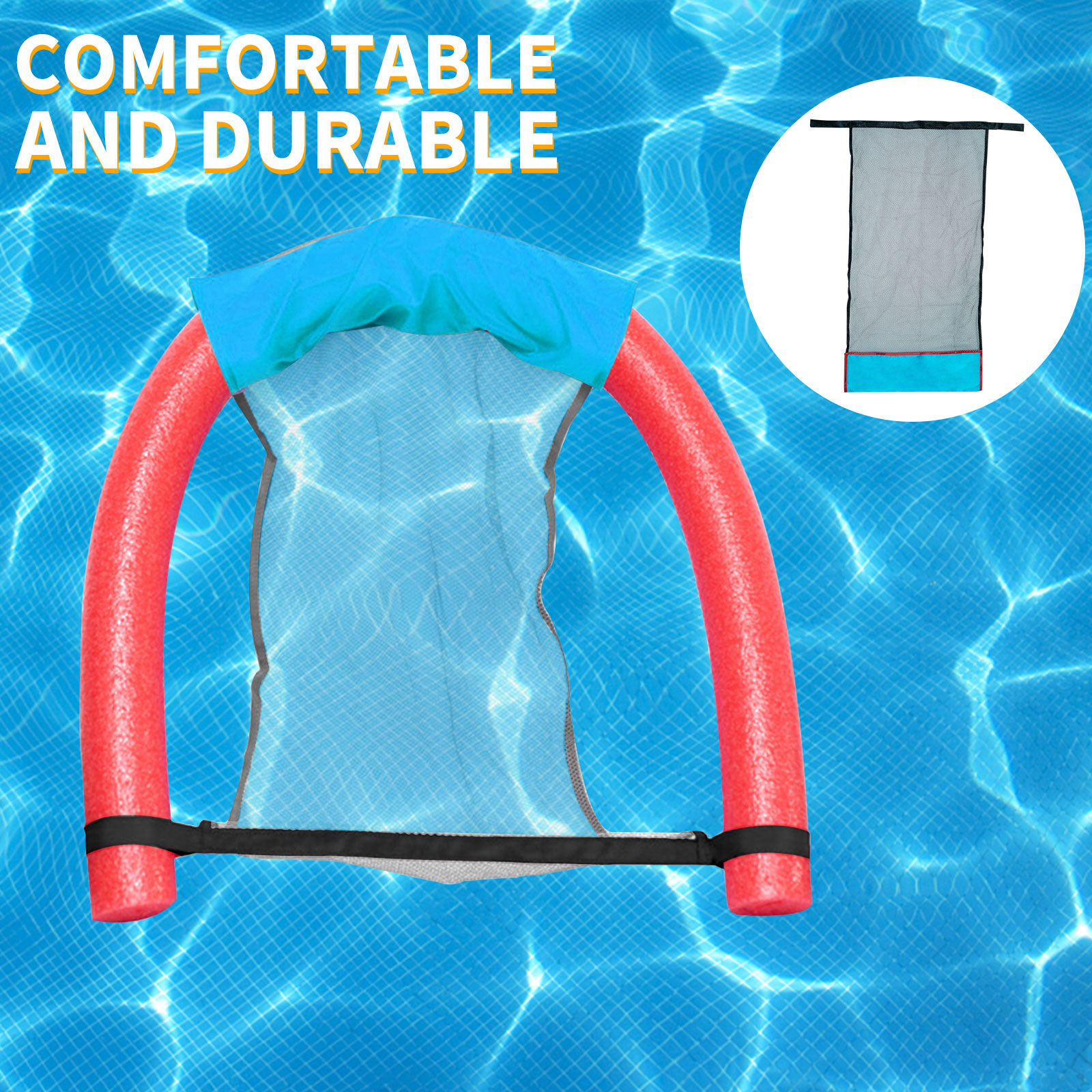 Été gonflable flottante rangée piscine eau hamac nouilles sling net plage water sports chaise chaise chaise