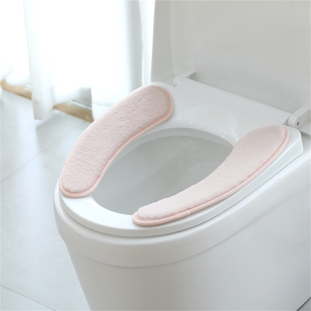 2024 Thickened Toilet Seat Covers Soft Plush Toilet Pad Paste Toilet Seat Pad Bathroom Warmer Seat Lid Washable Universal Mat
