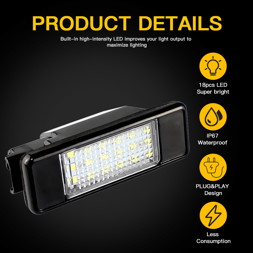 Car Led License Number Plate Light Accessories Lamps No Error For Peugeot 106 207 307 308 406 407 508 For CITROEN C2 C3 C4 C5 C6