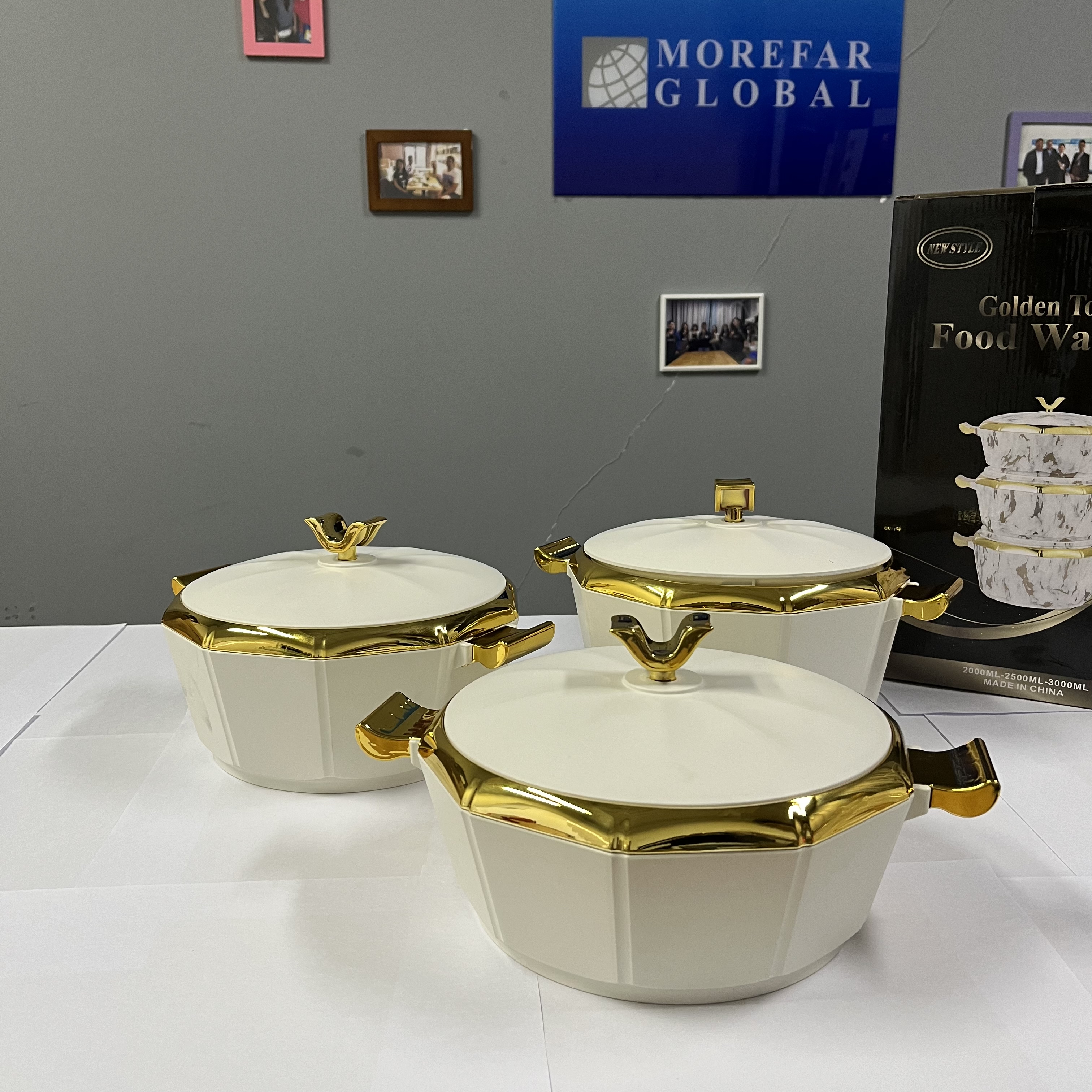 / SET 2/2,5 / 3L Ramadan Street Family Rassemblement des plats à grande capacité Isulaté Pot Isulatules avec manche Boîte à lunch