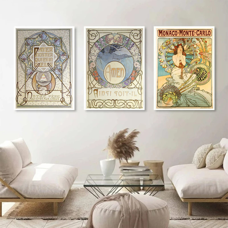 Artiste tchèque Alphonse Maria Mucha Art Affiche toile peinture d'art peinture murale salon décoration de maison