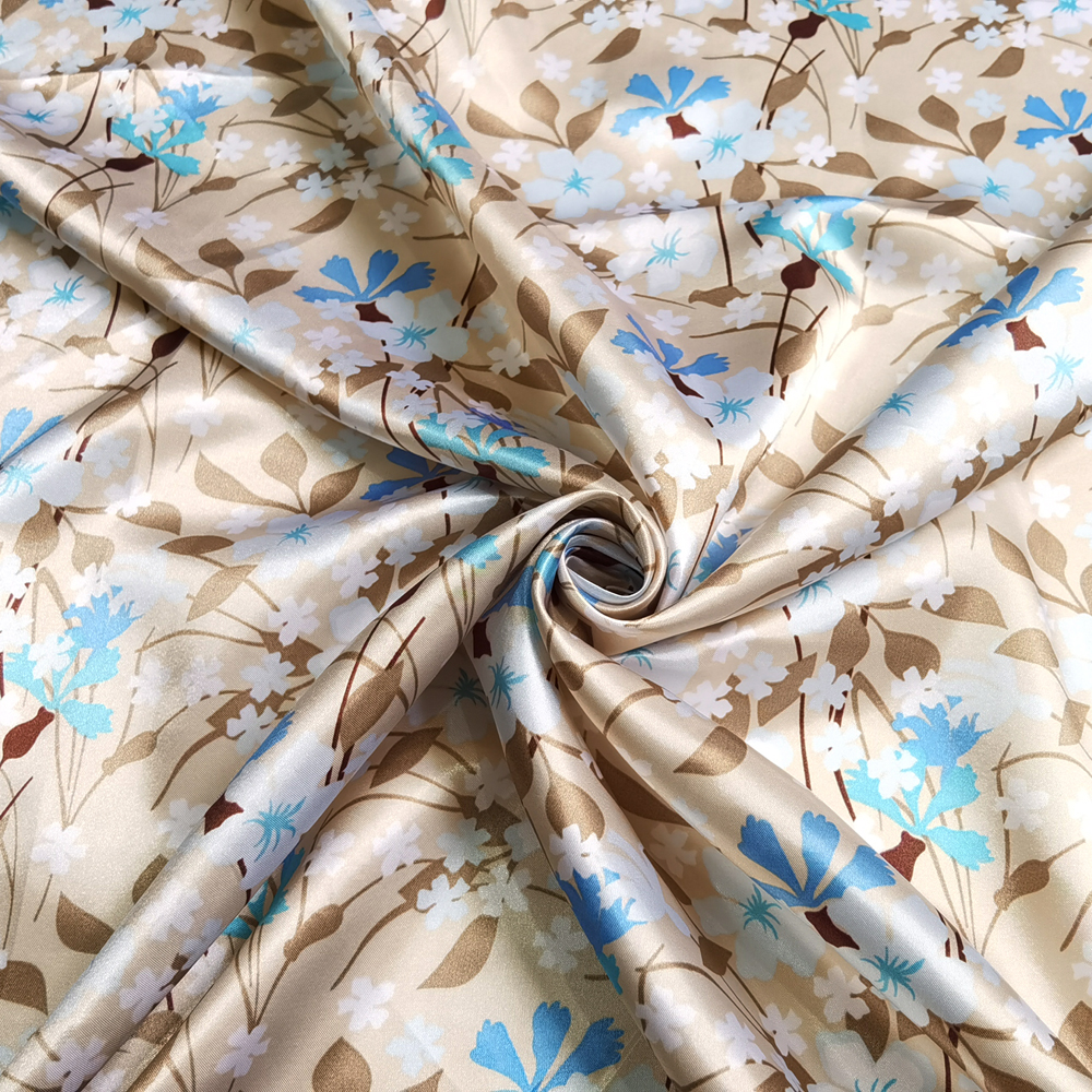 1 mètre x 1,48 mètre Retro Floral Satin Tabrics Sweet Swined Band Band Material Charmeuse Wholesale
