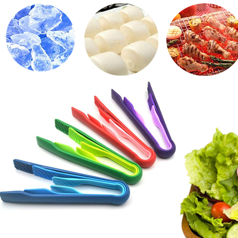 3st Plastic Food Tong Kitchen Tongs Non-Slip Cooking Clamp Clamp BBQ Salad Tools Grill Kök Tillbehör Kakor Brödklämmor