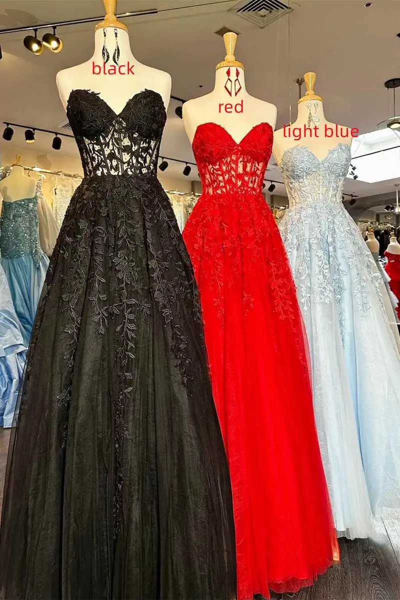 Urban Sexy Dresses A Line Sweetheart Corset Prom Dress With Split Appliques Sweet Tulle Formal Evening Gown Bodice Party Bridesmaid Dresses 24410